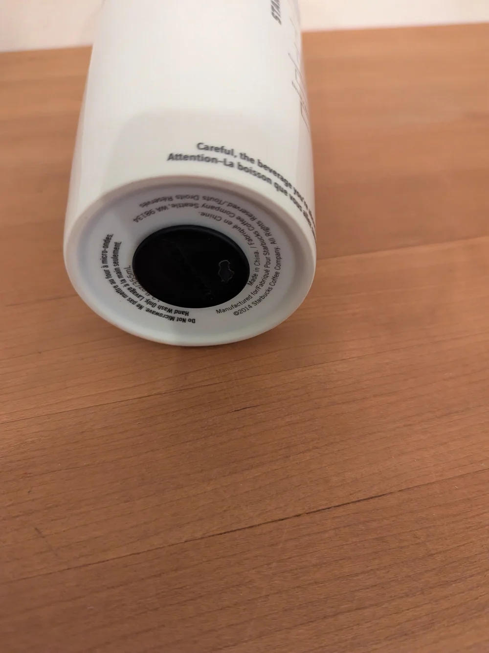 Starbucks Siren Logo Double Wall Ceramic Travel Mug White Tumbler 12 oz NO LID